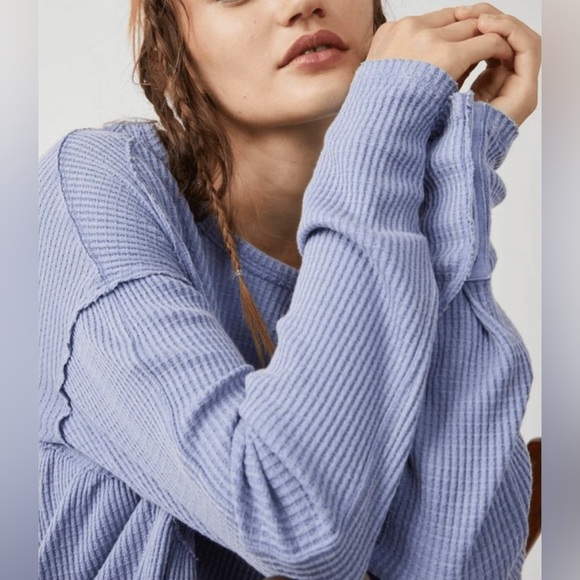 Free People Oh My Babydoll Waffle
Thermal Shirt Long Sleeve Violet Purple MEDIUM - Picture 4 of 16